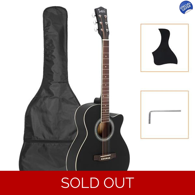 product Image for Glarry GT501 40 inch Spruce Front Cutaway Folk Guitar Black